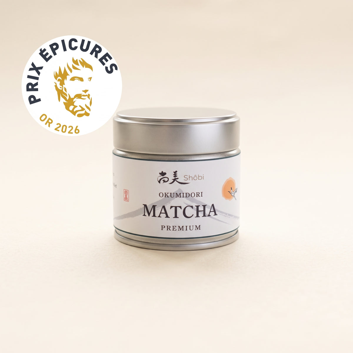 Matcha Okumidori Premium Shôbi — boîte métallique 30 g, Prix Épicures Or 2026